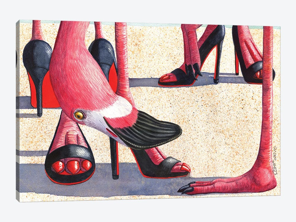 Flamingo Heels by Catherine G McElroy 1-piece Canvas Art Print