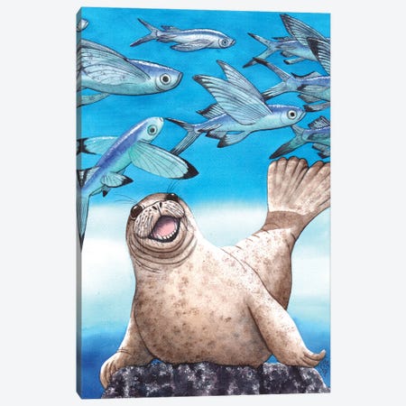 Flock Of Fish Canvas Print #CGM39} by Catherine G McElroy Canvas Wall Art