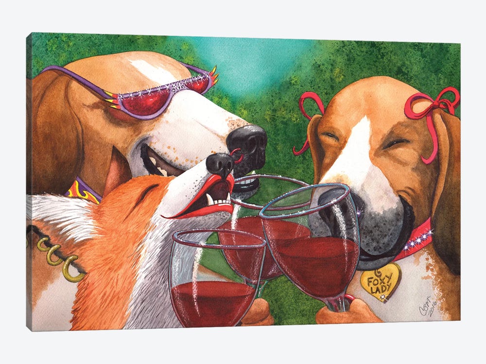 Foxy Winers by Catherine G McElroy 1-piece Canvas Art Print