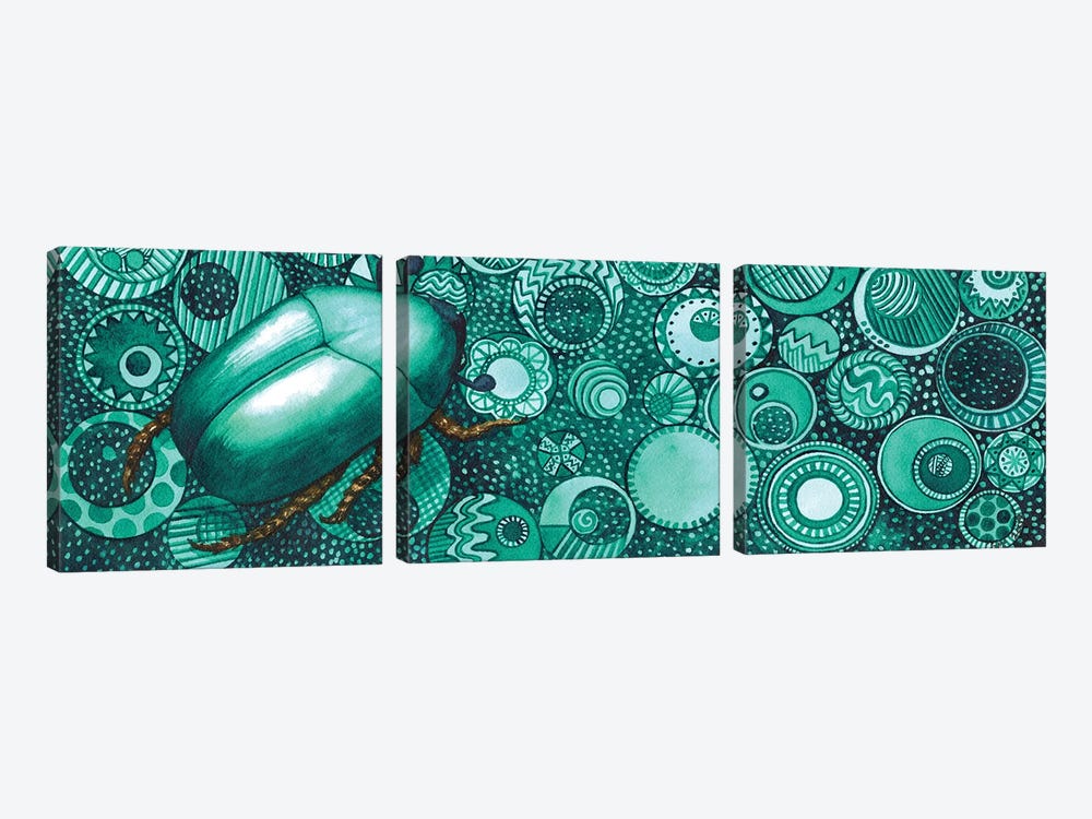 Green Beetle by Catherine G McElroy 3-piece Canvas Artwork