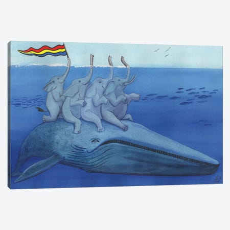 Having A Whale Of A Good Time Canvas Print #CGM46} by Catherine G McElroy Canvas Wall Art