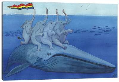 Having A Whale Of A Good Time Canvas Art Print - Catherine G McElroy