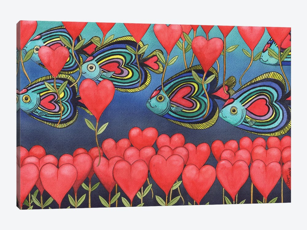 Heart Fish by Catherine G McElroy 1-piece Canvas Print