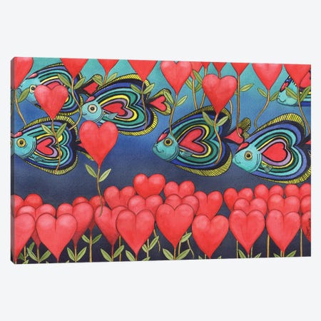 Heart Fish Canvas Print #CGM47} by Catherine G McElroy Canvas Wall Art