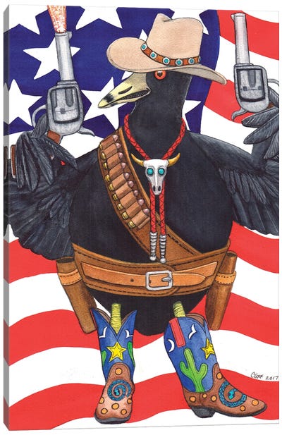 Rootin-Tootin Coot Canvas Art Print - American Flag Art