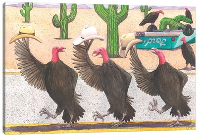 Line Dancing Canvas Art Print - Vultures