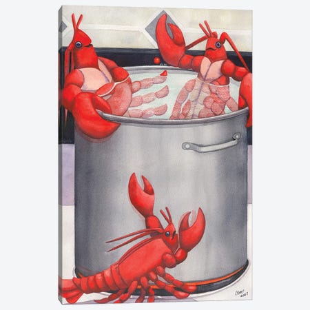 Lobster Spa Canvas Print #CGM60} by Catherine G McElroy Art Print