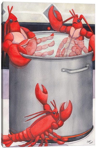 Lobster Spa Canvas Art Print - Catherine G McElroy