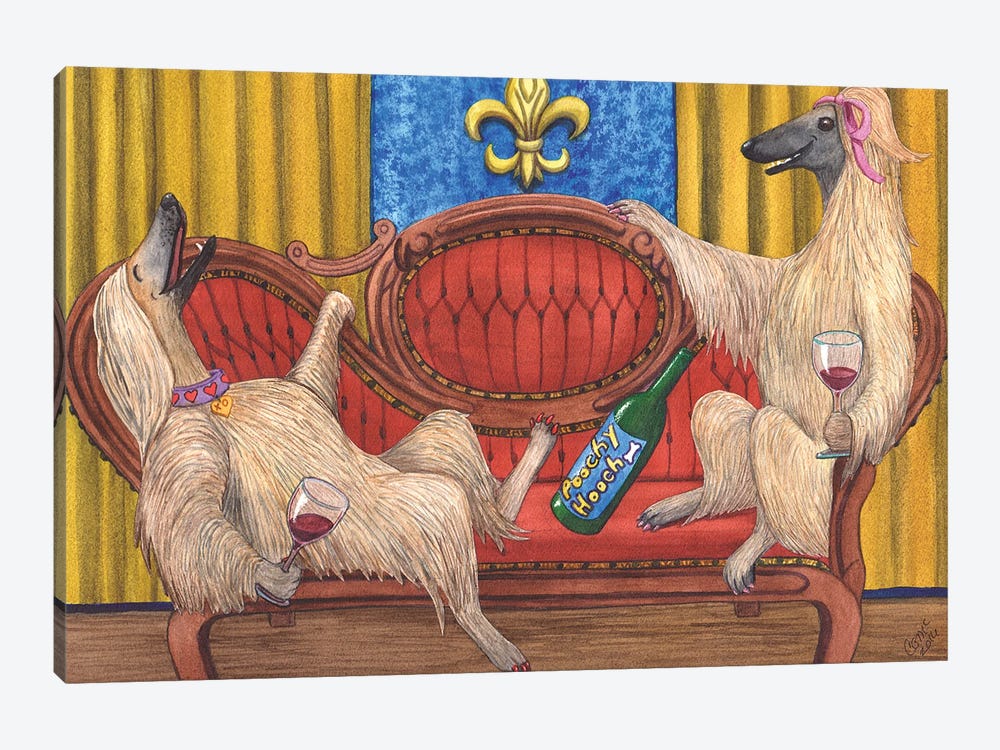 Lots Of Wining Going On With These Bitches! by Catherine G McElroy 1-piece Canvas Art