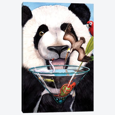 Party Panda Canvas Print #CGM74} by Catherine G McElroy Canvas Art Print
