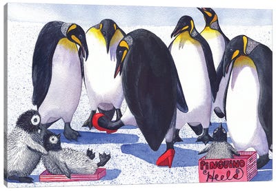 Pinguino Heels Canvas Art Print - Catherine G McElroy