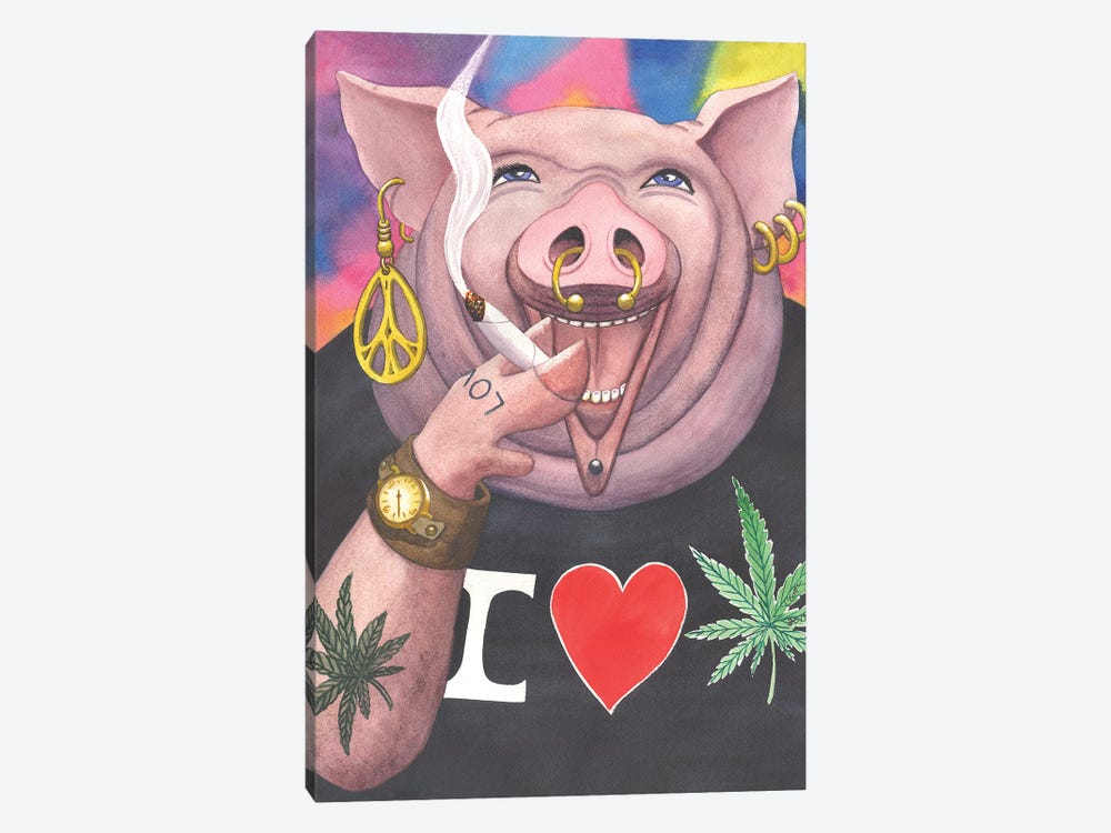 Pot Bellied Pig by Catherine G McElroy 1-piece Canvas Print