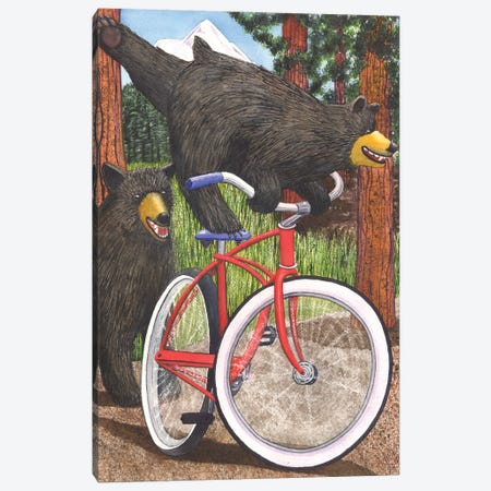 Red Bike Canvas Print #CGM82} by Catherine G McElroy Canvas Print