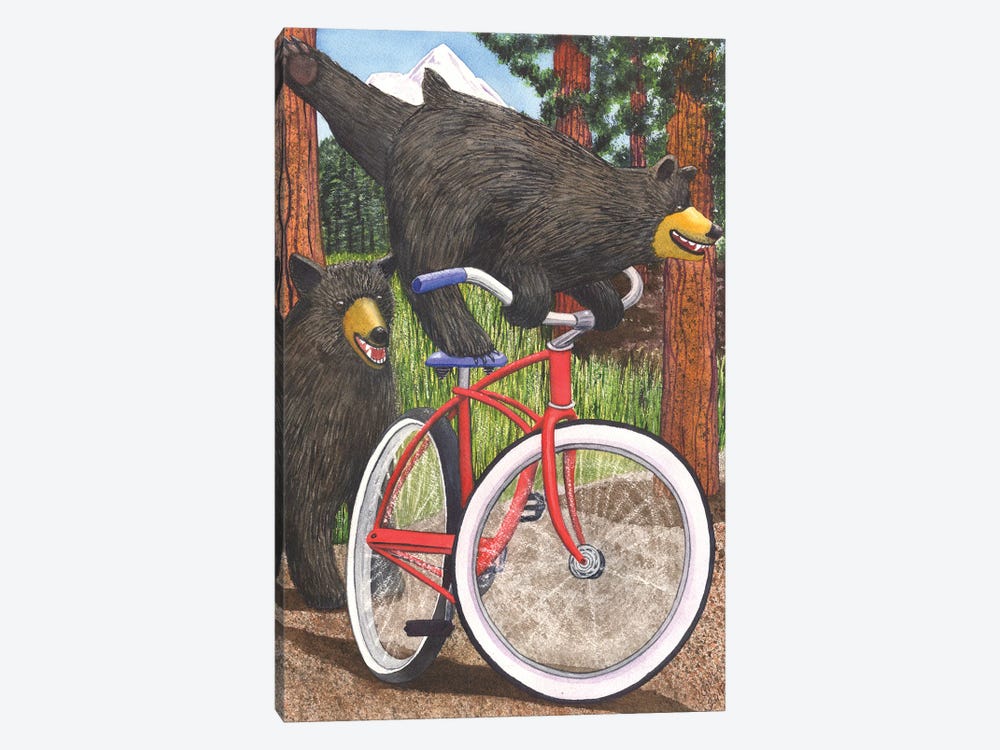 Red Bike by Catherine G McElroy 1-piece Canvas Art