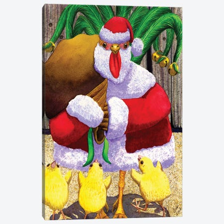 Santa Chicken Canvas Print #CGM87} by Catherine G McElroy Canvas Artwork