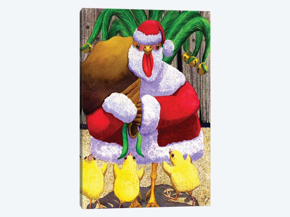Santa Chicken by Catherine G McElroy 1-piece Canvas Print