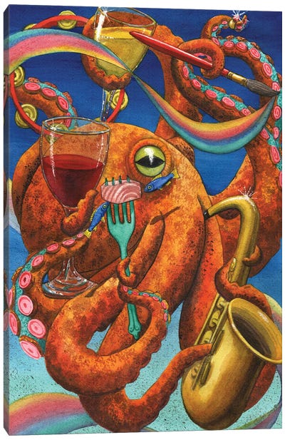 Art Partypuss Canvas Art Print - Octopus Art