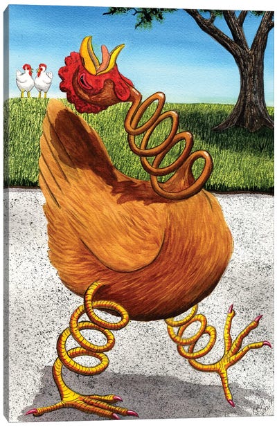 Spring Chicken Canvas Art Print - Catherine G McElroy