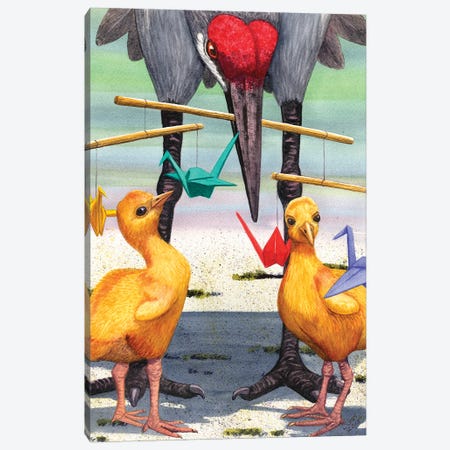 Baby Cranes Canvas Print #CGM9} by Catherine G McElroy Art Print