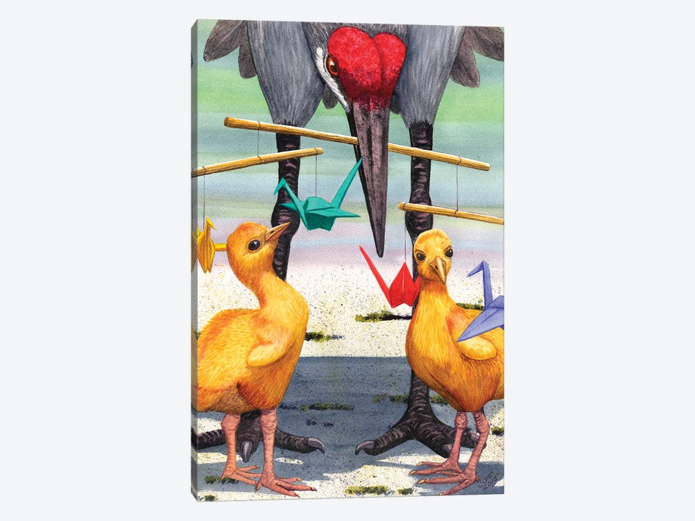 Baby Cranes by Catherine G McElroy 1-piece Canvas Artwork
