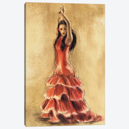 Flamenco Dancer I Canvas Print #CGO10} by Caroline Gold Canvas Artwork