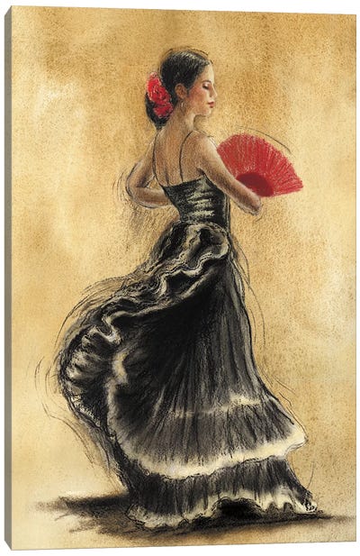 Flamenco Dancer II Canvas Art Print - Dance Art