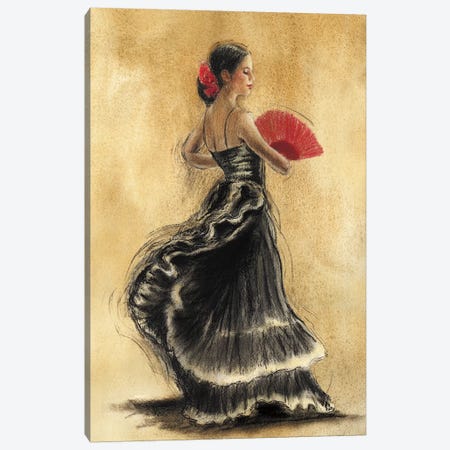 Flamenco Dancer II Canvas Print #CGO11} by Caroline Gold Canvas Artwork