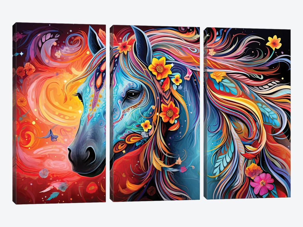 Spirit Horse by Cameron Gray 3-piece Canvas Art Print