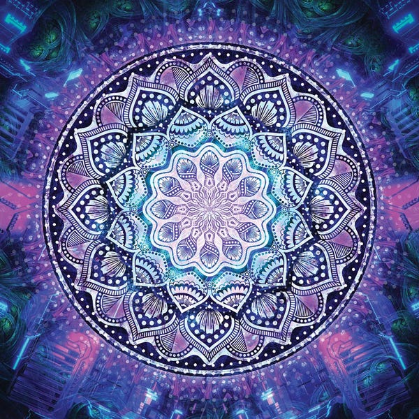 Zen Bedroom: Flower Bloom Mandala by Cameron Gray