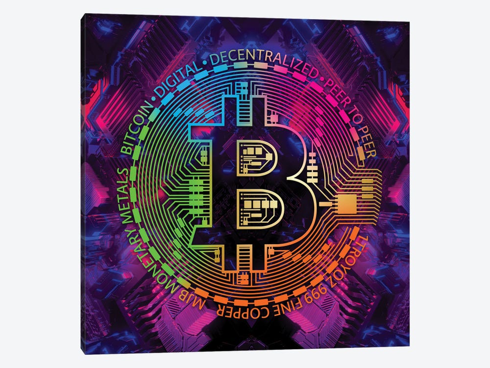 Bitcoin Rainbow by Cameron Gray 1-piece Canvas Print