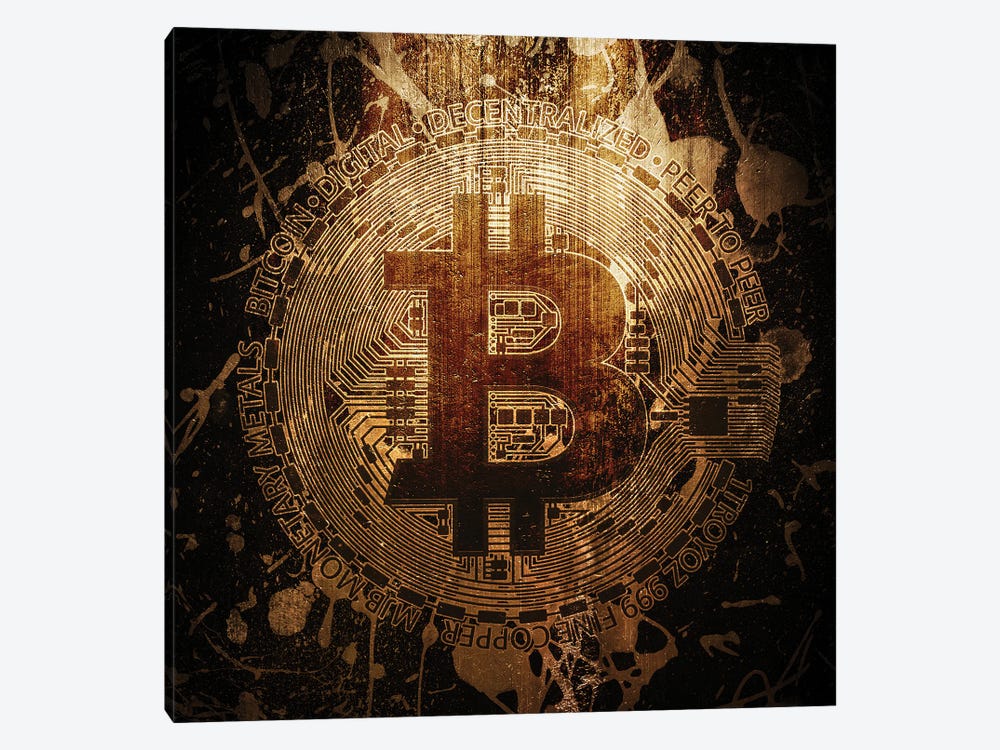 Bitcoin Grunge by Cameron Gray 1-piece Canvas Print