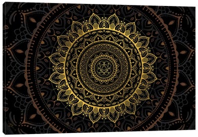 Gold Zen Mandala Canvas Art Print - Cameron Gray