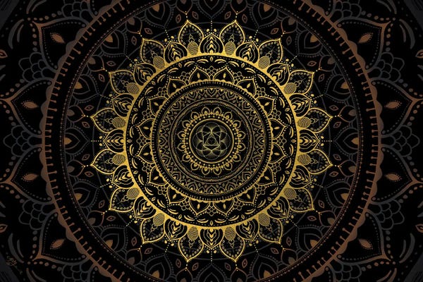 Mandalas: Gold Zen Mandala by Cameron Gray