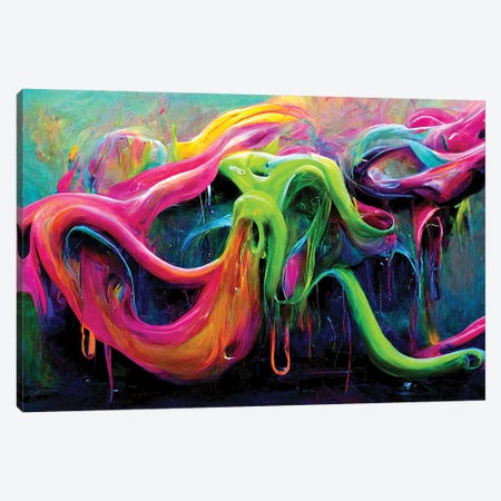 Neon Paint Splash Canvas Print #CGR80} by Cameron Gray Canvas Art