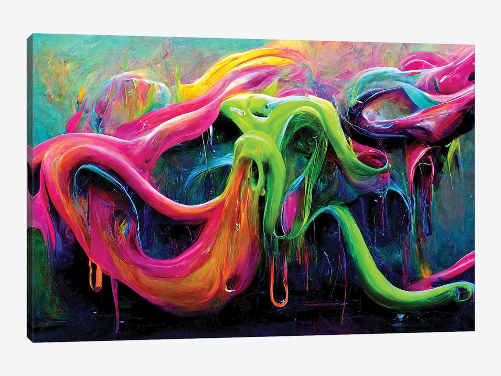 Neon Paint Splash by Cameron Gray 1-piece Canvas Art Print