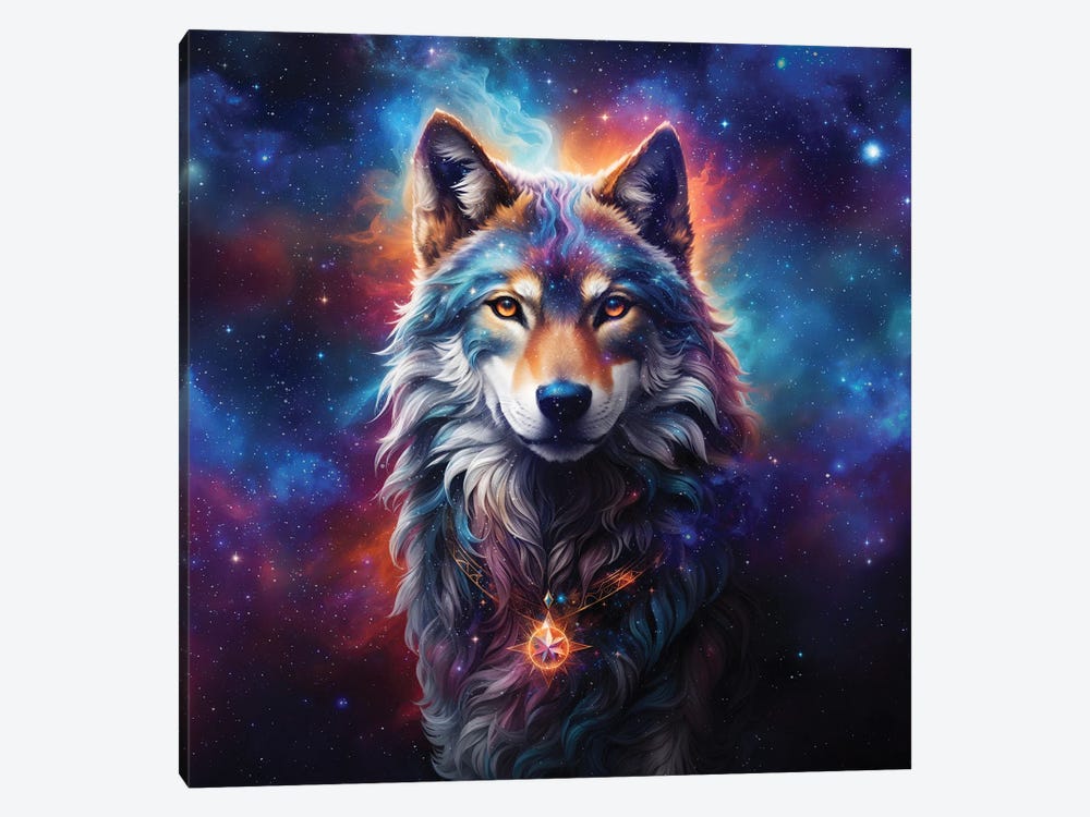 Astral Spirit Wolf by Cameron Gray 1-piece Canvas Art Print