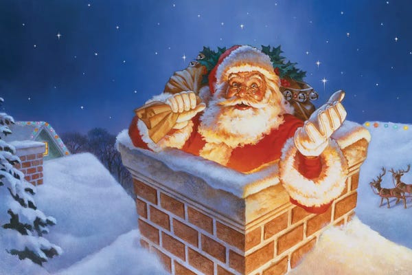 Scenes Of The Season: Chimney Santa by Corbert Gauthier