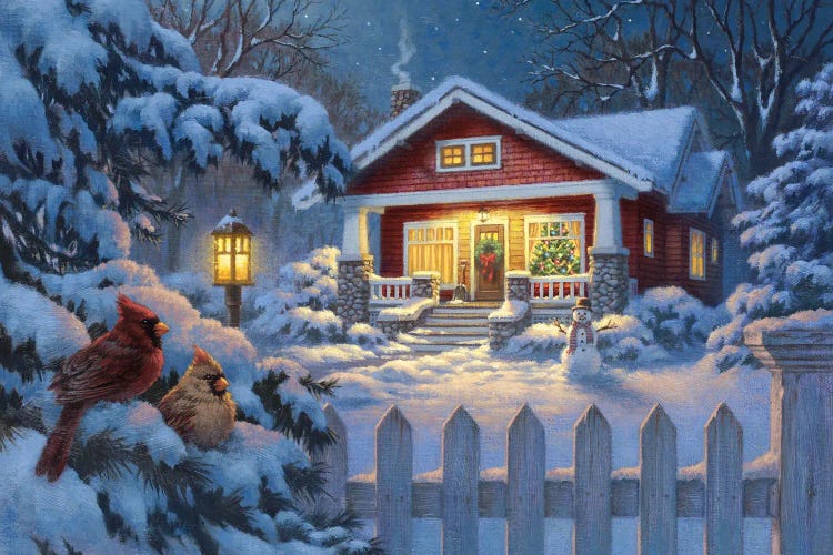 Christmas Bungalow Red by Corbert Gauthier wall art