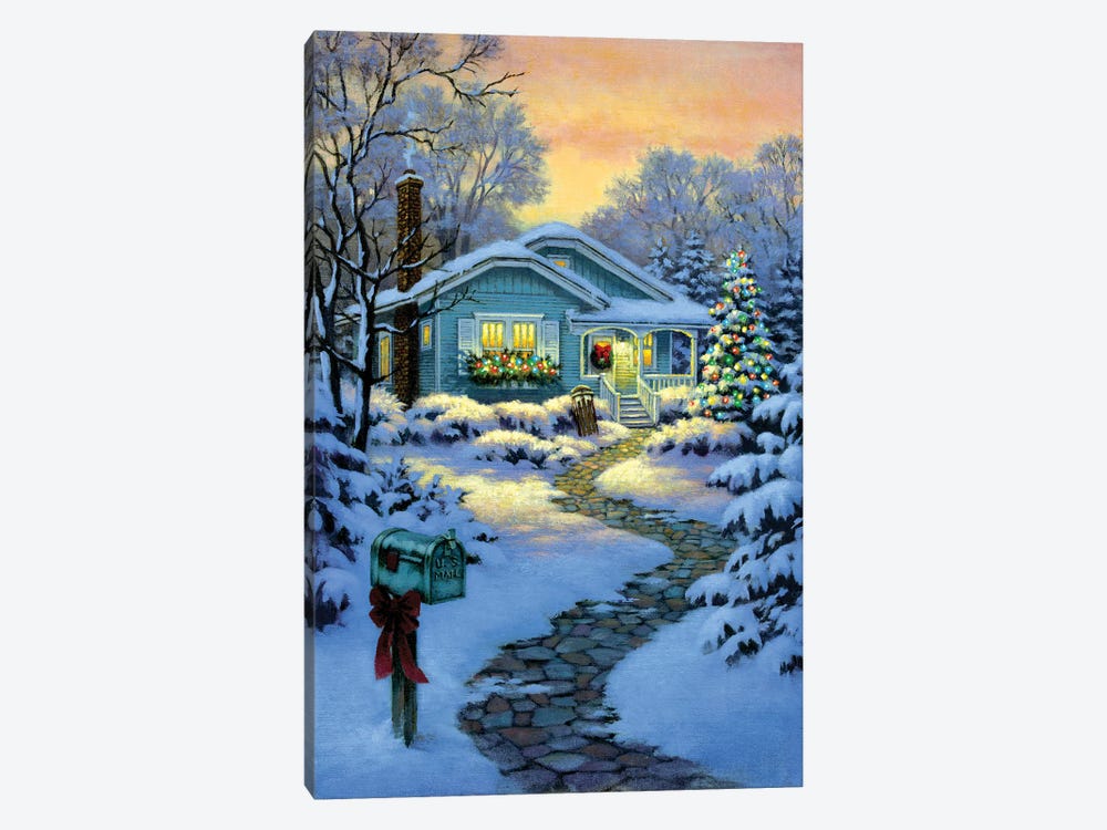 Christmas Cottage by Corbert Gauthier 1-piece Canvas Art Print