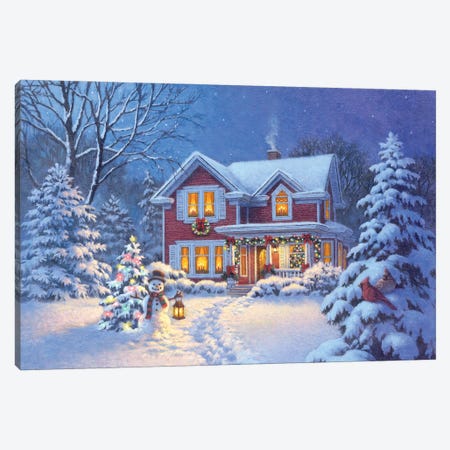 Christmas Greetings Canvas Print #CGT17} by Corbert Gauthier Canvas Artwork