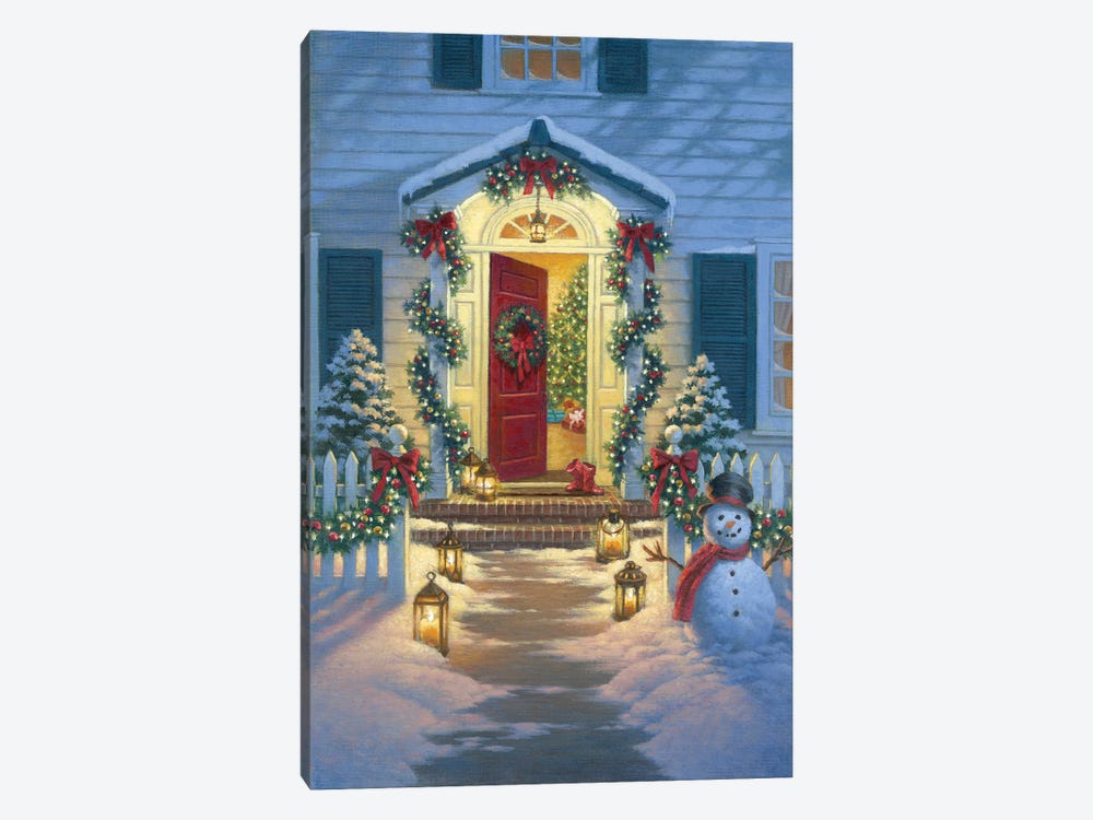 Christmas Porch by Corbert Gauthier 1-piece Canvas Art