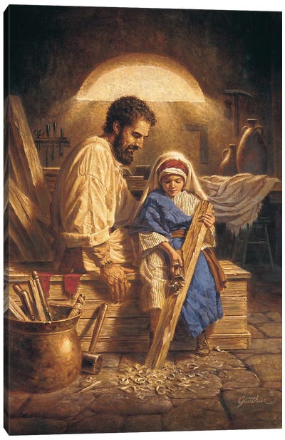 Father & Son Canvas Art Print - Religious Figure Art