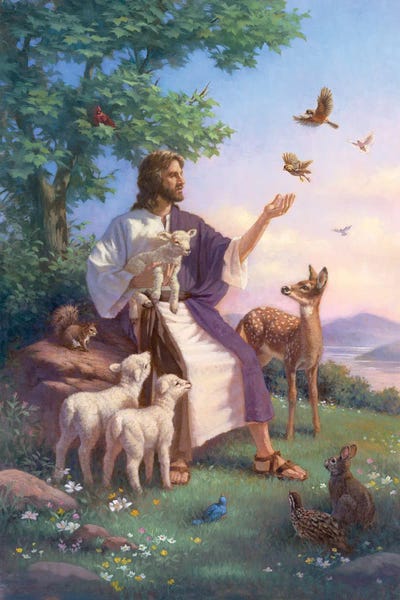 Deer: Jesus With Animals by Corbert Gauthier