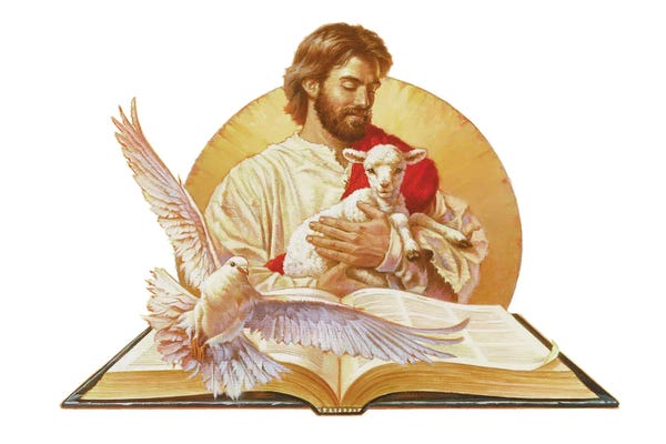 Doves & Pigeons: Jesus, Lamb, & Dove by Corbert Gauthier