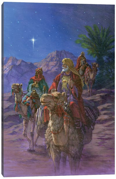 Journey Of The Magi Canvas Art Print - Religious Christmas Art