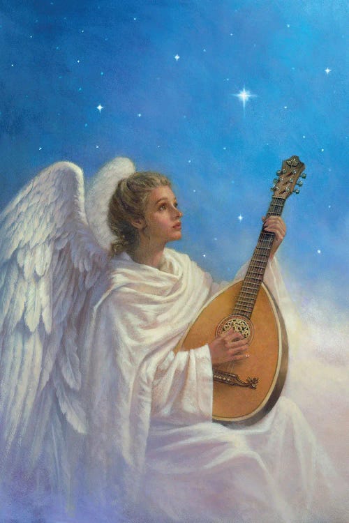 Angel With Lute by Corbert Gauthier wall art