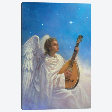 Angel With Lute Canvas Print #CGT3} by Corbert Gauthier Canvas Art Print