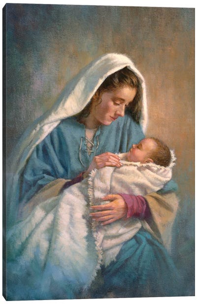 Mary Baby Jesus Canvas Art Print - Virgin Mary