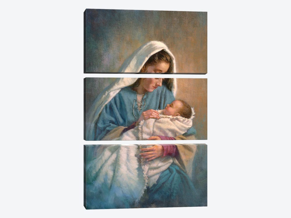 Mary Baby Jesus by Corbert Gauthier 3-piece Canvas Print