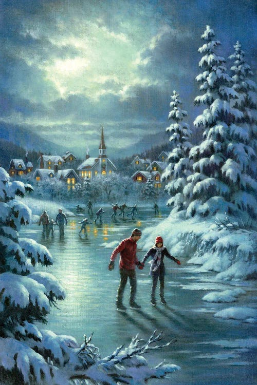 Moonlight Skaters by Corbert Gauthier wall art